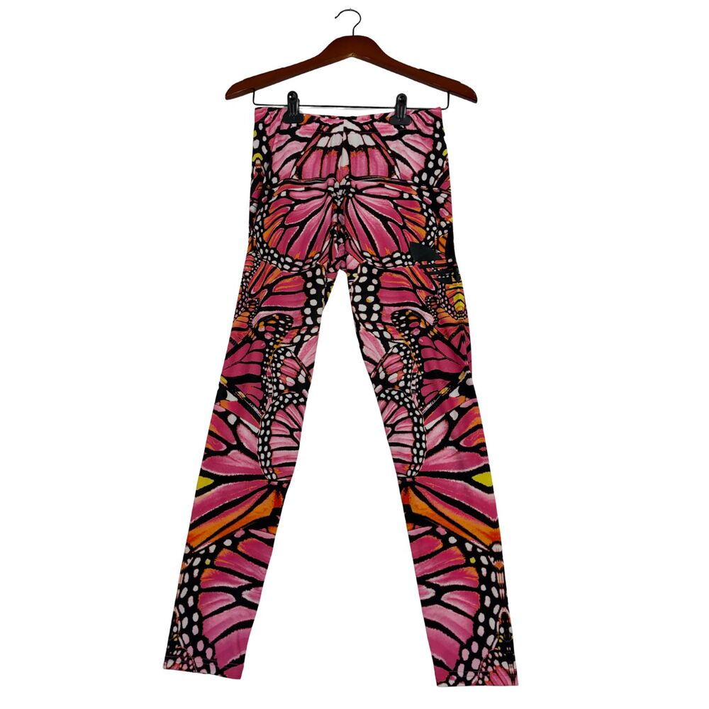 Adidas Originals Womens S Butterfly Print Leggings Pink Black Stretch Pants